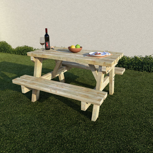 4 Seater Wooden Picnic Table