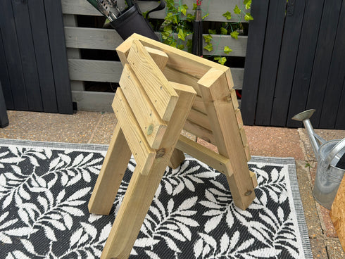 Small 2 Part Camping Chairs, Treated Wood - Set of 2