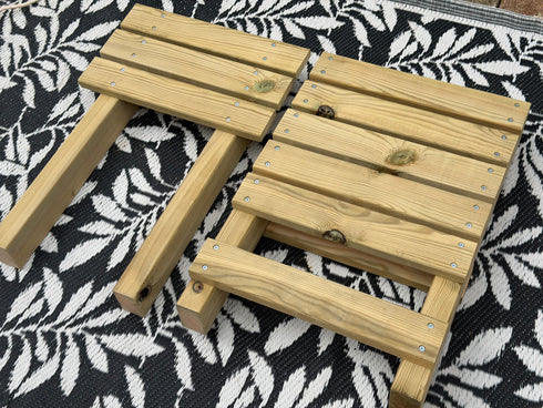 Small 2 Part Camping Chairs, Treated Wood - Set of 2
