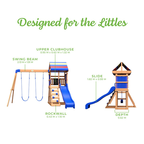 Bay Pointe Wooden Swing Set & Climbing Frame