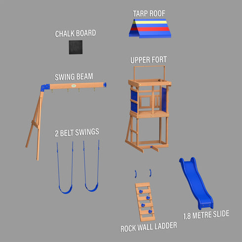 Bay Pointe Wooden Swing Set & Climbing Frame