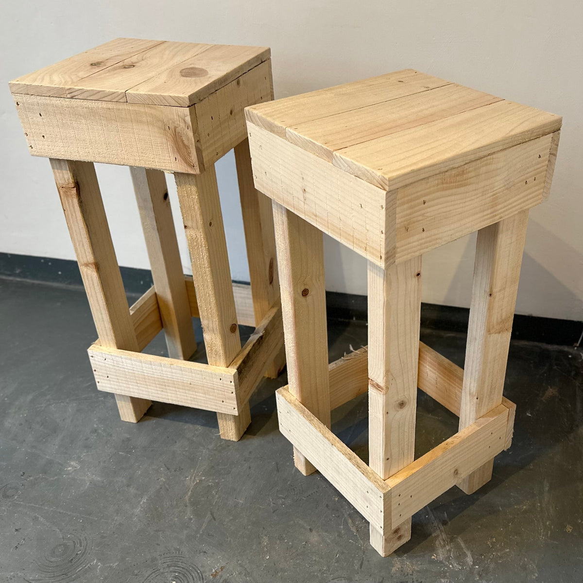 Set of 2 Rustic Wooden Bar Stools | Shop Bars Stools - Bars at Home