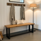 Industrial Style Wooden Bench