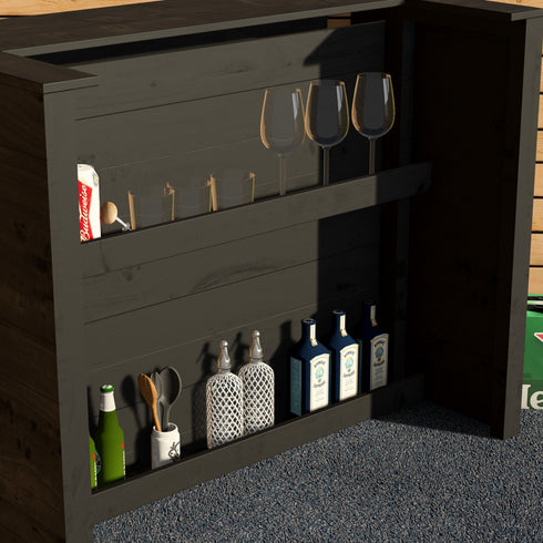 Rustic Wooden Bar - Man Cave Edition