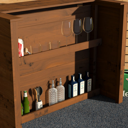 Rustic Wooden Bar - Man Cave Edition