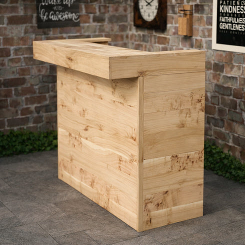 Rustic Wooden Bar & Bar Stools Set - Includes LED's