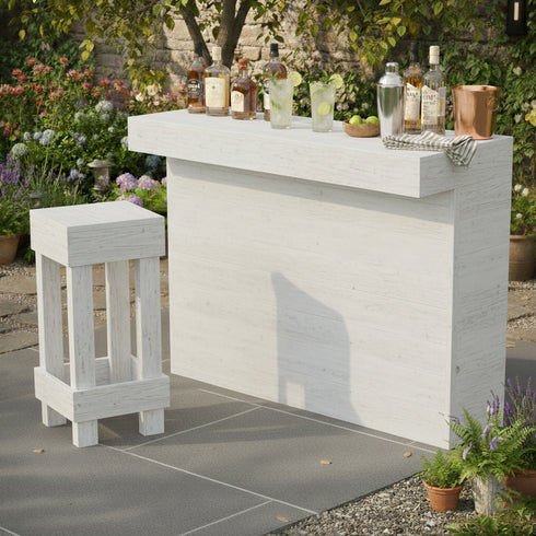 L-Shape Rustic Wooden Garden Bar