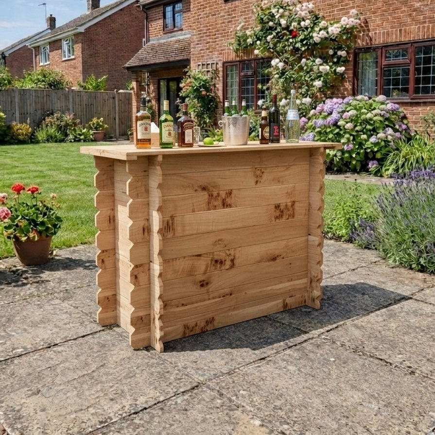 Rustic Wooden Interlock Bar - Man Cave & Garden Bars UK | Bars at Home