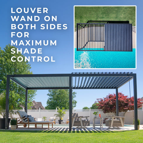6m X 3m Sarasota Steel Louvered Pergola
